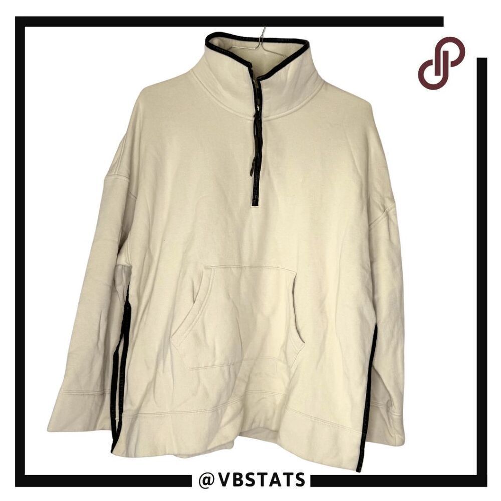 Polo Ralph Lauren Men's‎ Mock Neck Half Zip Fleece Pullover Sweatshirt Cream XS